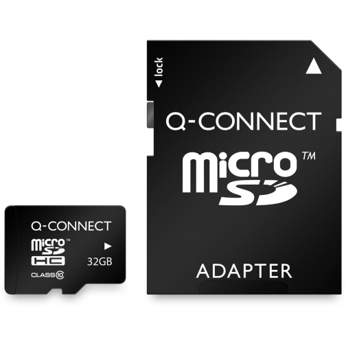 Q-CONNECT microSD geheugenkaart, met SD-adaptor, 32 GB