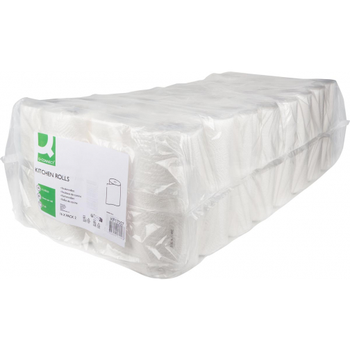Q-CONNECT keukenrol, 2-laags, 50 vel, pak van 16 x 2 rollen