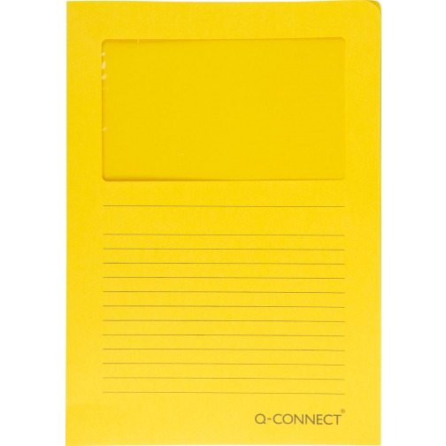 Q-CONNECT L-map met venster, 120 g/m², A4, pak van 100 stuks, geel