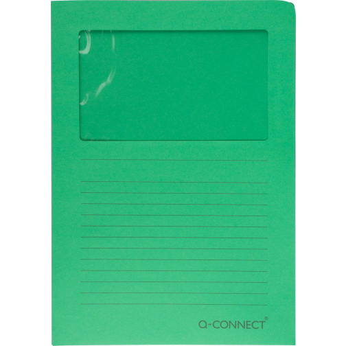 Q-CONNECT L-map met venster, 120 g/m², A4, pak van 100 stuks, groen