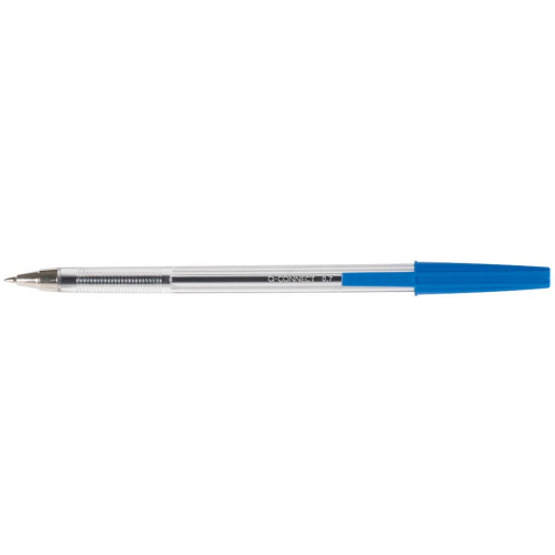 Q-CONNECT balpen, met dop, 0,7 mm, medium punt, blauw, doos van 50 stuks