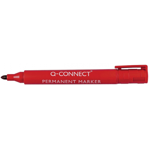 Q-CONNECT permanente marker, 2-3 mm, ronde punt, rood