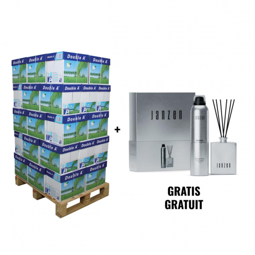 ACTIE DOUBLE A: 1 x printpapier A4, 80 g, 1 pallet (ref. D1022P1) + GRATIS 1 x Janzen giftset Heavenly