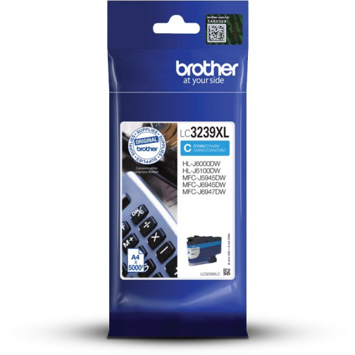 Brother inktcartridge, 5.000 pagina's, OEM LC-3239XLC, cyaan