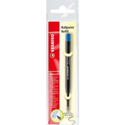 STABILO balpen navulling, medium punt, blauw