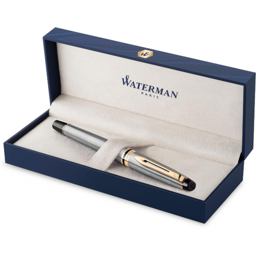 Waterman Expert vulpen, medium, zilver/goud, in giftbox