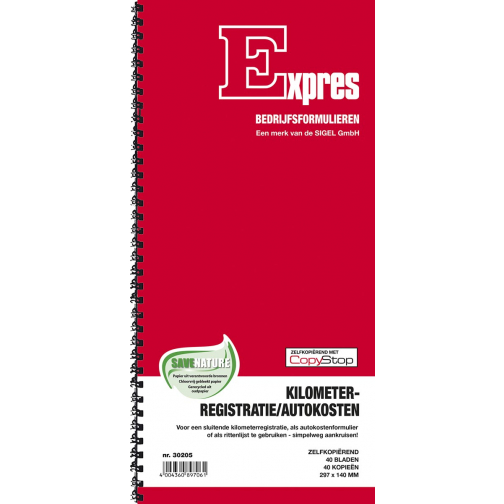 Sigel kilometerregistratie en autokostenboek, zelfkopiërend