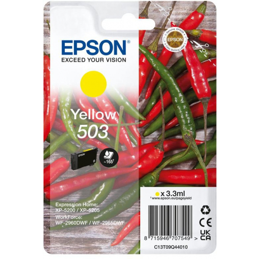 Epson inktcartridge 503, 165 pagina's, OEM C13T09Q44010, geel