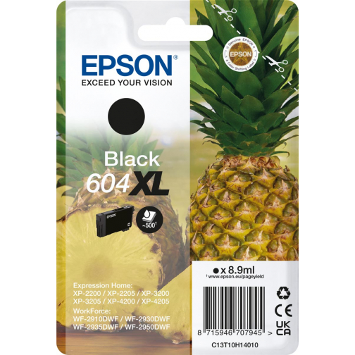 Epson inktcartridge 604 XL, 500 pagina's, OEM C13T10H14010, zwart