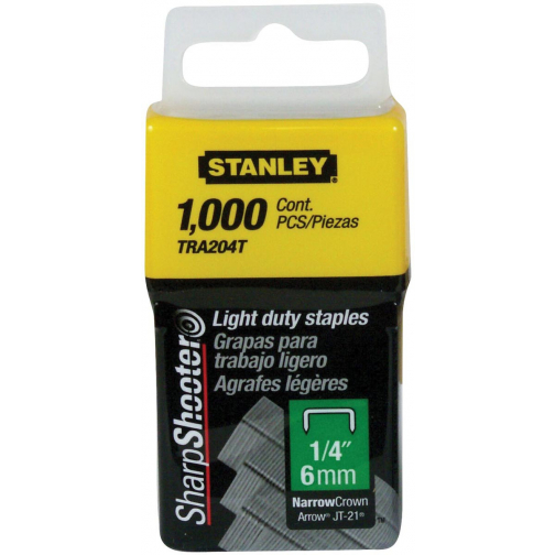 Stanley nietjes type A, 6 mm, doos van 1.000 nietjes