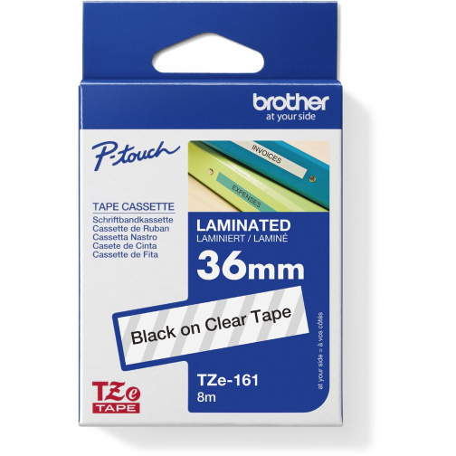 Brother TZe tape voor P-Touch 36 mm, zwart op transparant