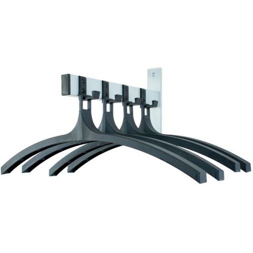 V-part wandgarderobe, 4 haken met hangers