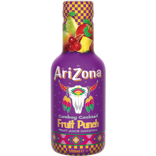 Arizona ijsthee Fruit Punch, flesje van 500 ml, pak van 6 stuks