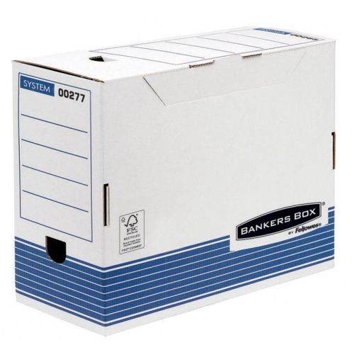 Bankers Box System transfer archiefdoos, ft A4, rug van 15 cm, blauw
