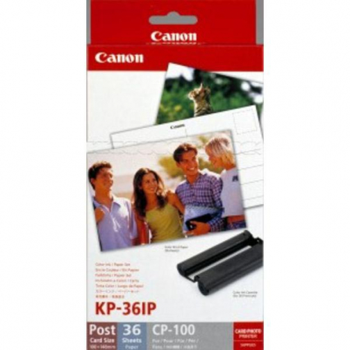 Canon inktcartridge KP-36IP, inktcartridge 3 kleuren + 36 postkaarten 10x15 cm, OEM 7737A001
