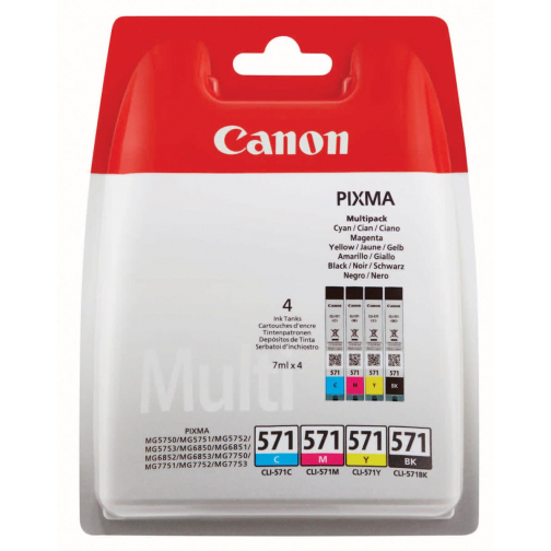 Canon inktcartridge CLI-571, 173 - 398 foto's, OEM 0386C004, 4 kleuren