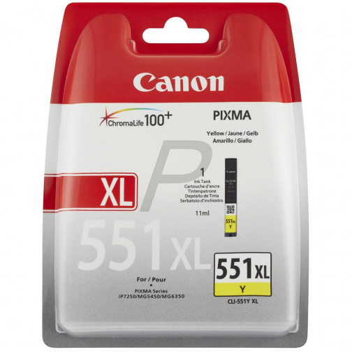 Canon inktcartridge CLI-551Y-XL, 695 pagina's, OEM 6446B001, geel