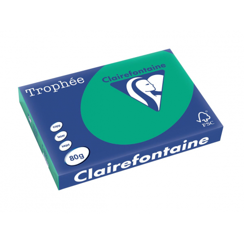 Clairefontaine Trophée Intens, gekleurd papier, A3, 80 g, 250 vel, dennengroen