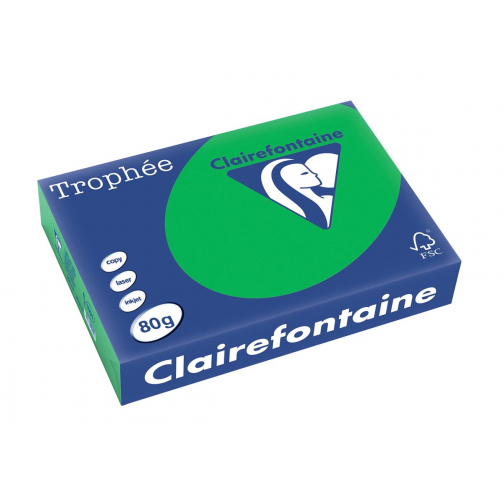 Clairefontaine Trophée Intens, gekleurd papier, A4, 80 g, 500 vel, biljartgroen