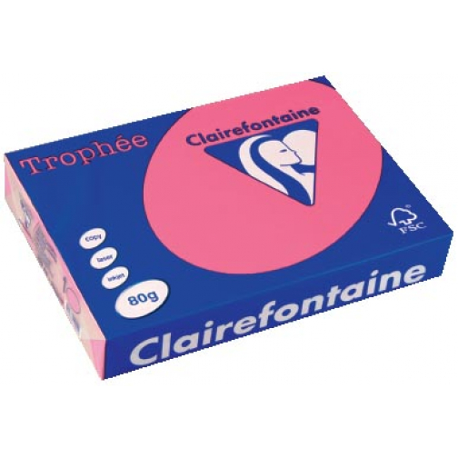 Clairefontaine Trophée Intens, gekleurd papier, A4, 80 g, 500 vel, fuchsia