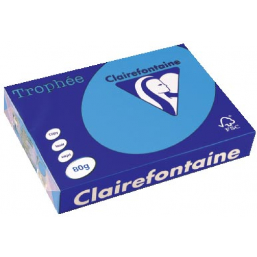 Clairefontaine Trophée Intens, gekleurd papier, A4, 80 g, 500 vel, koningsblauw