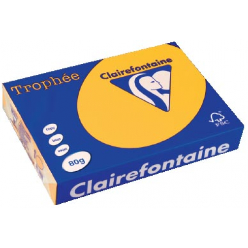 Clairefontaine Trophée Intens, gekleurd papier, A4, 80 g, 500 vel, zonnebloemgeel