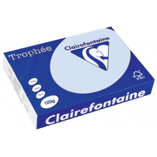 Clairefontaine Trophée Pastel, gekleurd papier, A4, 120 g, 250 vel, azuurblauw