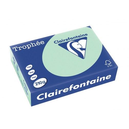 Clairefontaine Trophée Pastel, gekleurd papier, A4, 210 g, 250 vel, groen