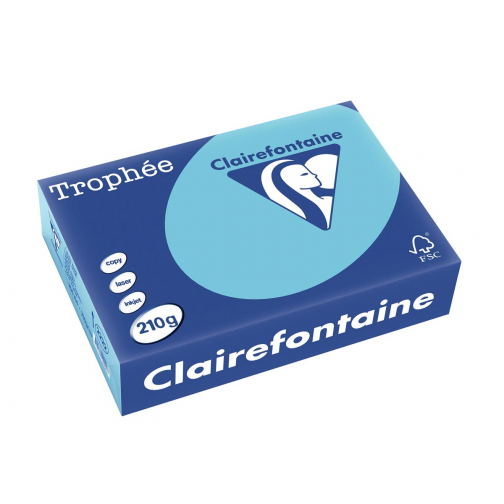 Clairefontaine Trophée Pastel, gekleurd papier, A4, 210 g, 250 vel, helblauw