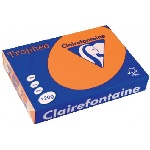 Clairefontaine Trophée Pastel, gekleurd papier, A4, 120 g, 250 vel, oranje