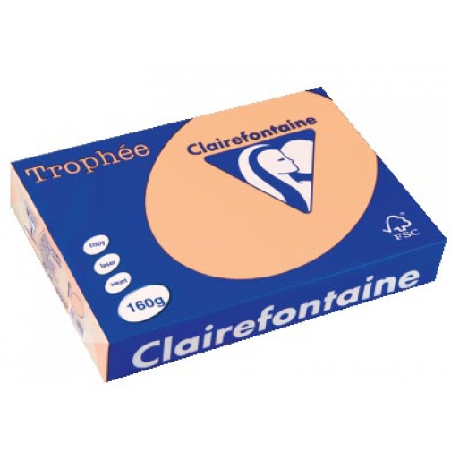 Clairefontaine Trophée Pastel, gekleurd papier, A4, 160 g, 250 vel, zalm