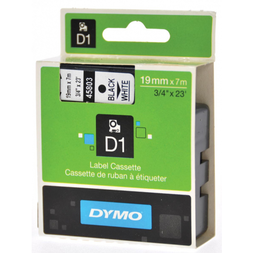 Dymo D1 tape 6 mm, zwart op wit