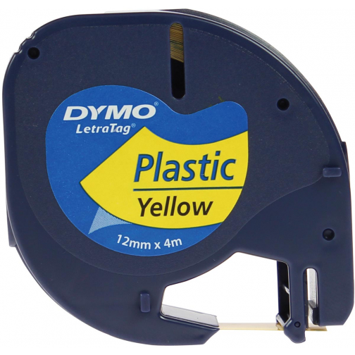 Dymo LetraTAG tape 12 mm, plastic geel