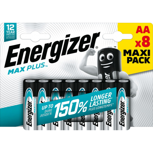 Energizer batterijen Max Plus AA, blister van 8 stuks
