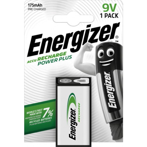 Energizer herlaadbare batterijen Power Plus 9V/HR22/175, op blister