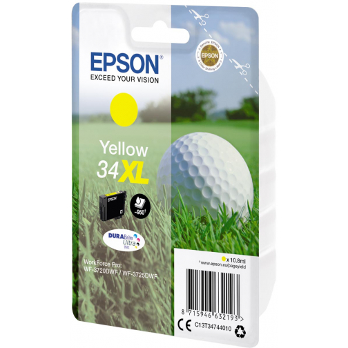 Epson inktcartridge 34XL, 950 pagina's, OEM C13T34744010, geel