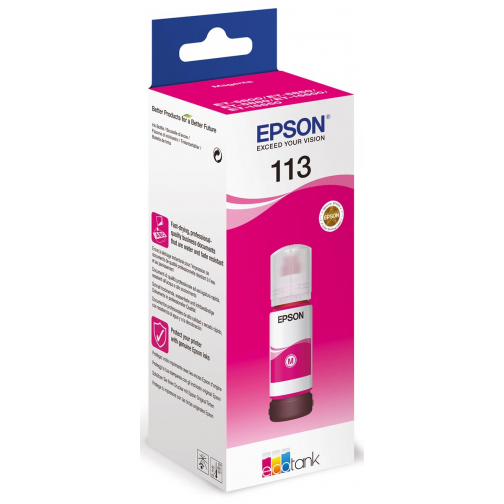 Epson inktfles 113, 6.000 pagina's, OEM C13T06B340, magenta