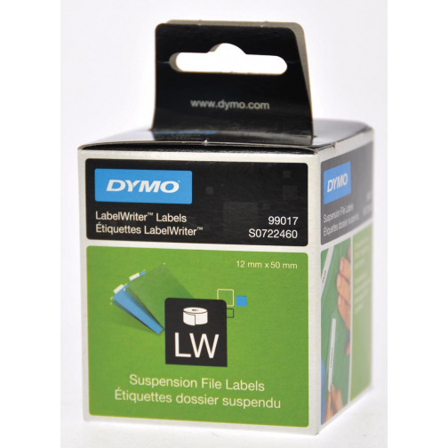 Dymo etiketten LabelWriter ft 50 x 12 mm, wit, 220 etiketten