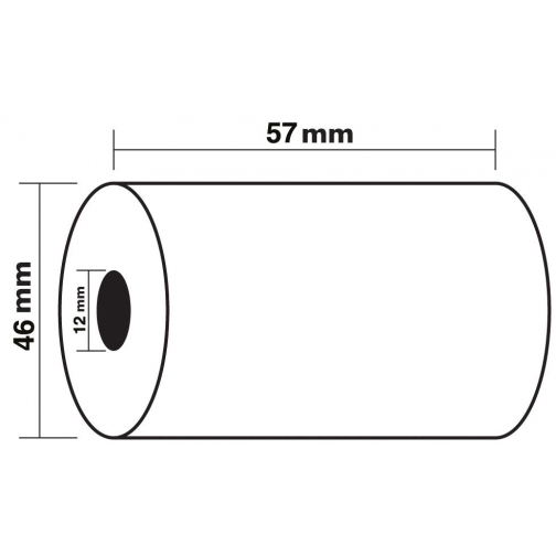 Exacompta thermische rekenrol ft 57 mm, D +-46 mm, asgat 12 mm, lengte 24 m, pak van 10 rollen
