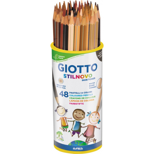 Giotto Stilnovo Skin Tones kleurpotloden, pot van 48 stuks