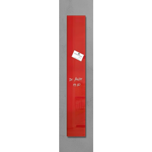 glasmagneetbord Sigel Artverum 120x780x15mm rood