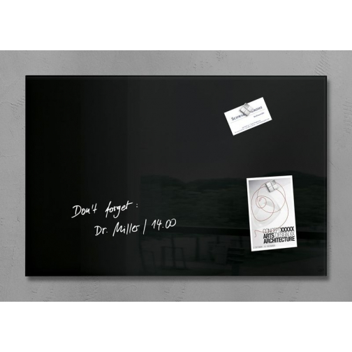 glasmagneetbord Sigel Artverum 600x400x15mm zwart