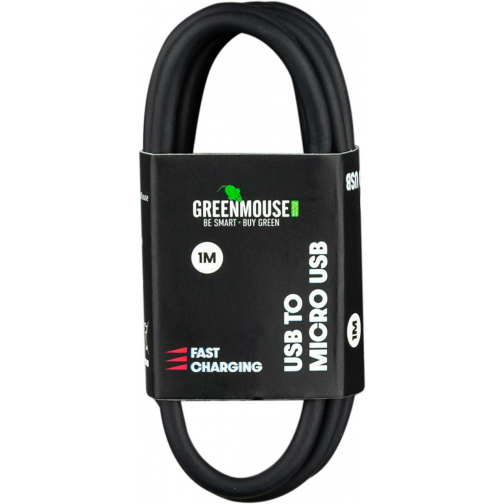 Greenmouse kabel, USB-A naar micro-USB, 1 m, zwart