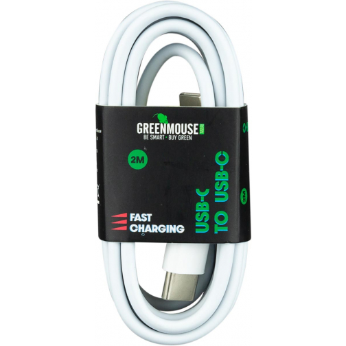 Greenmouse kabel, USB-C naar USB-C, 2 m, wit