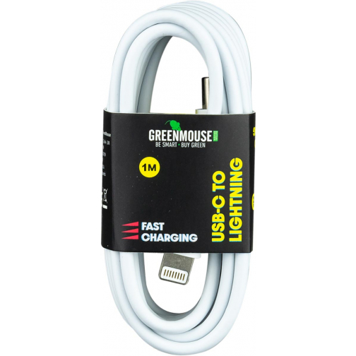 Greenmouse Lightning USB-C kabel, USB-C naar 8-pin, 1 m, wit