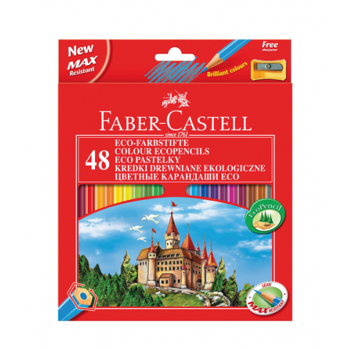kleurpotlood Faber-Castell Castle zeskantig karton etui met 48 stuks