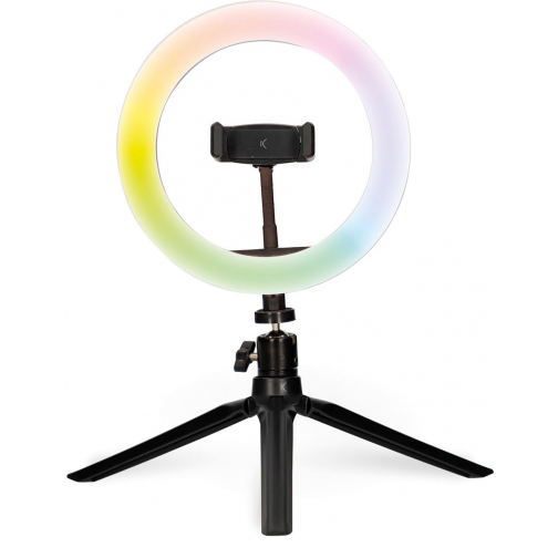 Ksix LED ringlamp met statief, RGB kleuren, diameter 20 cm