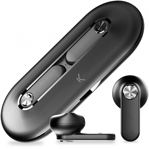 Ksix Premium draadloze Bluetooth oortjes Leaf, inclusief oplaadstation, zwart