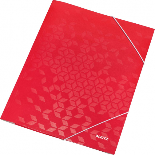 Leitz WOW elastomap met 3 kleppen, uit karton, A4, rood