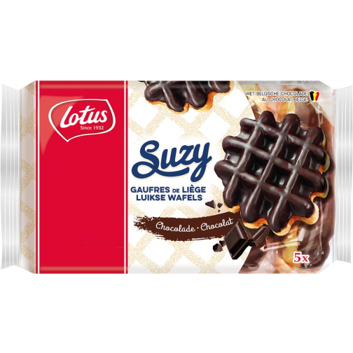 Lotus Suzy luikse wafel met chocolade, 57,6 g, pak van 5 stuks
